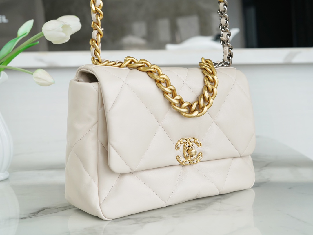 Chanel 19 Bag, Off-White, Medium  