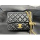 Chanel 23S Camellia Adjustable CF Large Mini, Black and Gold, Lambskin  