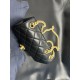 Chanel 23S Camellia Adjustable CF Large Mini, Black and Gold, Lambskin  