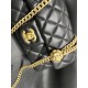 Chanel 23S Camellia Adjustable CF Large Mini, Black and Gold, Lambskin