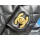 Chanel 23S Camellia Adjustable CF Small, Black and Gold, Lambskin  