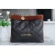 Chanel 23B Teddy Bear Style, Black Brown, 23B Fall/Winter Limited Edition, Double-Sided Sheared Suede Effect Lambskin  