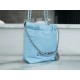 Chanel 23A 22Mini Bag, Light Blue with Silver Hardware, Calfskin  