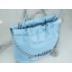 Chanel 23A 22Mini Bag, Light Blue with Silver Hardware, Calfskin  