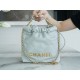 Chanel 23A 22Mini Bag, Misty Blue, Calfskin  