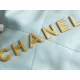 Chanel 23A 22Mini Bag, Misty Blue, Calfskin  