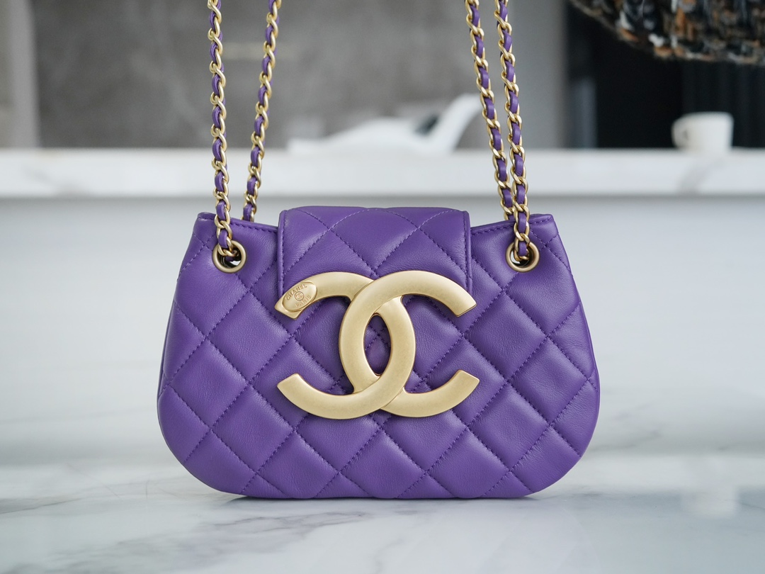 Chanel 24C Retro Large Logo Messenger Bag, Purple  