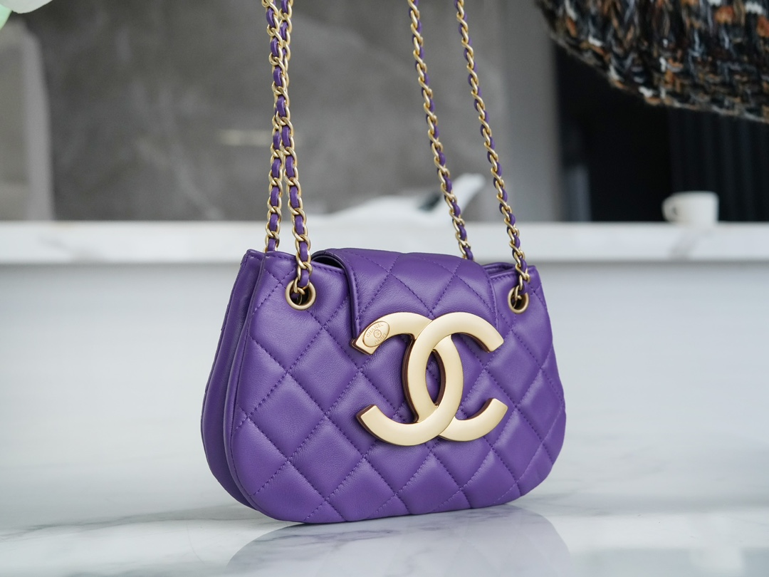 Chanel 24C Retro Large Logo Messenger Bag, Purple  