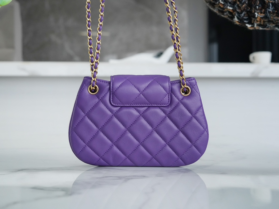 Chanel 24C Retro Large Logo Messenger Bag, Purple  