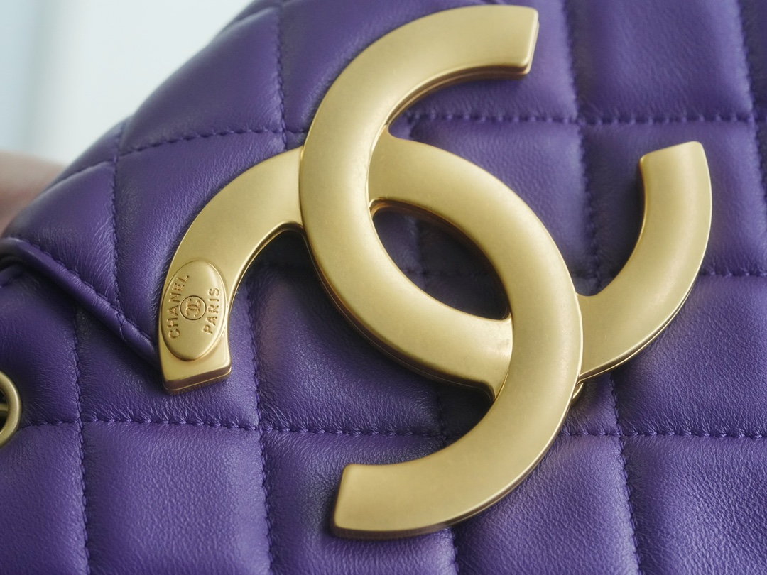 Chanel 24C Retro Large Logo Messenger Bag, Purple  