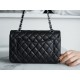 Classic Flap Bag, Black Lambskin with Silver Hardware, Small  