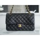 CF Classic Flap Medium Classic Flap Bag, Black and Gold, Lambskin  