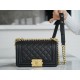 Chanel Leboy Small Quilted, Black and Gold  