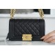 Chanel Leboy Small Quilted, Black and Gold  