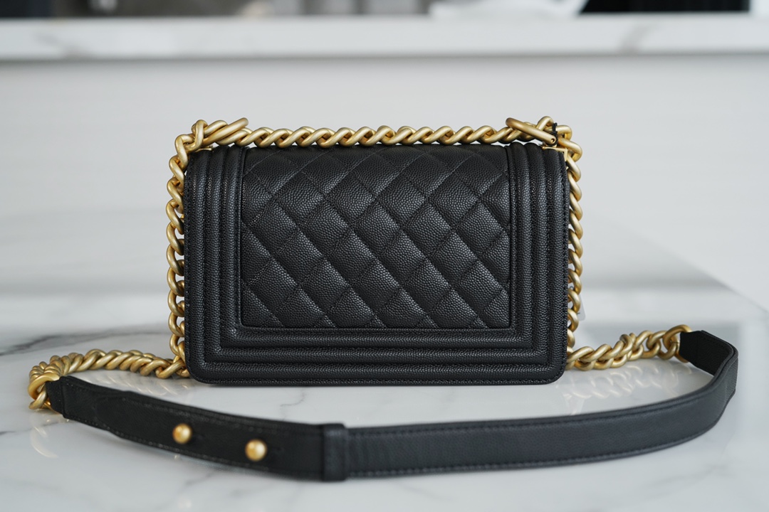 Chanel Leboy Small Quilted, Black and Gold  