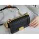 Chanel Leboy Small Quilted, Black and Gold  