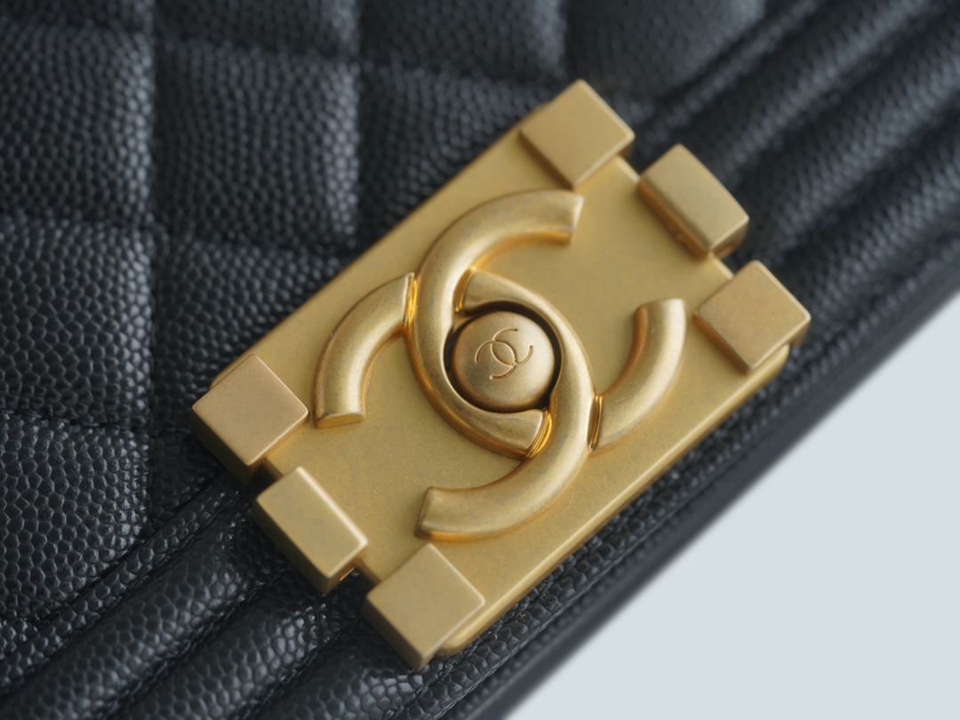 Chanel Leboy Small Quilted, Black and Gold  