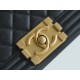 Chanel Leboy Small Quilted, Black and Gold  