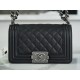 Chanel Leboy Small Quilted, Black and Silver  