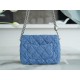 Chanel 23P Heart Adjustable Denim HoBo Bag  