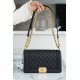 Chanel Leboy Large Quilted, Black and Gold, Medium  