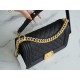 Chanel Leboy Large Quilted, Black and Gold, Medium  