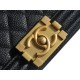 Chanel Leboy Large Quilted, Black and Gold, Medium  