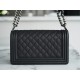 Chanel Leboy Large Quilted, Black and Silver, Medium, Caviar Calfskin  