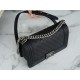 Chanel Leboy Large Quilted, Black and Silver, Medium, Caviar Calfskin  