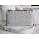 Chanel Leboy Large Quilted, Gray, Medium  