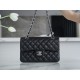 Classic Flap Bag, Black Lambskin with Silver Hardware, Small  