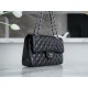 Classic Flap Bag, Black Lambskin with Silver Hardware, Small  