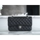 Classic Flap Bag, Medium, Black with Silver Hardware, Caviar Calfskin  