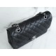 Classic Flap Bag, Medium, Black with Silver Hardware, Caviar Calfskin  