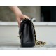 Classic Flap Bag, Black and Gold, Small, Calfskin  