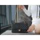 Classic Flap Bag, Black and Gold, Large Quilted, Calfskin  