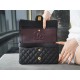 Classic Flap Bag, Black and Gold, Large Quilted, Calfskin  