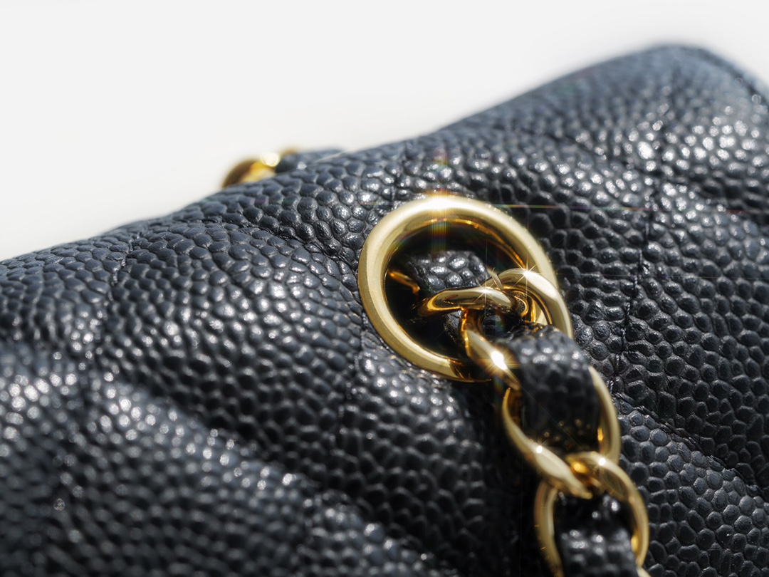 Classic Flap Bag, Black and Gold, Large Quilted, Calfskin  