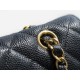 Classic Flap Bag, Black and Gold, Large Quilted, Calfskin  