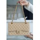 Classic Flap Bag, Large Quilted, Almond, Calfskin  