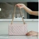 Classic Flap Bag, Large Quilted, Cherry Blossom Pink, Calfskin  