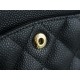 Classic Flap Bag, Black and Gold, Small, Calfskin  