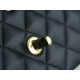 Classic Flap Bag, Large Quilted, Black and Gold, Lambskin  