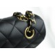 Classic Flap Bag, Large Quilted, Black and Gold, Lambskin  