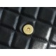 Chanel 23K Fall/Winter Collection 19 Tofu Bag, Black, Wide Shoulder Strap Crinkled Calfskin  