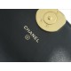 Chanel 23K Fall/Winter Collection 19 Tofu Bag, Black, Wide Shoulder Strap Crinkled Calfskin  