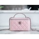 Chanel 23K Rhinestone Handle Long Box, Pink, Calfskin  