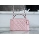 Chanel 23K Rhinestone Handle Long Box, Pink, Calfskin  