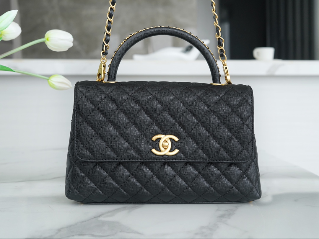 Chanel 23P Coco Handle, Black, Medium  