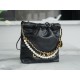 Chanel 23S 22Mini Pearl Chain Bag, Black, Wrinkled Calfskin